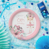 バレリエレガントナフラワーズガール6thバースデーパーティー ペーパープレート (パーティー)