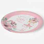 バレリエレガントナフラワーズガール6thバースデーパーティー ペーパープレート (アングル)