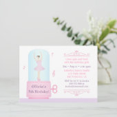 バレリエレガントナミュージックボックスガールバースデーパーティー 招待状 (スタンド正面)