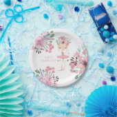 バレリエレガントーナ花模様ガール6thバースデーパーティー ペーパープレート (パーティー)