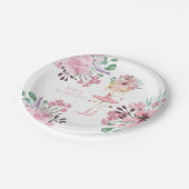 バレリエレガントーナ花模様ガール6thバースデーパーティー ペーパープレート (アングル)