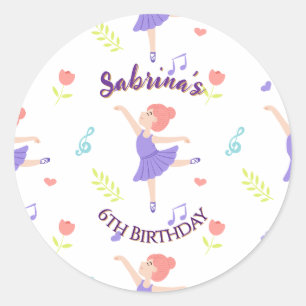 バレリカラフルナガールズ誕生日パターン ラウンドシール