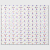 バレリカラフルナガールズ誕生日パターン ラッピングペーパー (フラット)