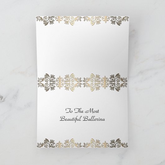 バレリスタイリッシューナパーソナライズされたフォトコラージュカード カード (内部)