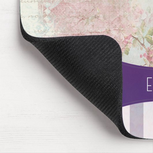 バレリナのシルエットエレガントオンヴィンテージパターン マウスパッド (コーナー)