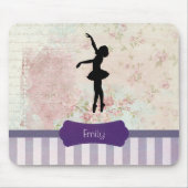 バレリナのシルエットエレガントオンヴィンテージパターン マウスパッド (正面)