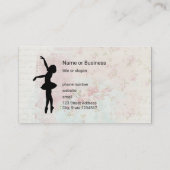 バレリナのシルエットエレガントオンヴィンテージパターン 名刺 (裏面)