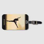 バレリナアラベスクサンセットシルエットパーソナライズされた ラゲッジタグ (正面横)