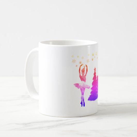 バレリナアートクラシックホワイトマグ コーヒーマグカップ (正面左)