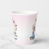 バレリナインブルーピンクアクセント誕生日 紙コップ (右)