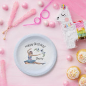 バレリナインブルー誕生日 ペーパープレート (パーティー)