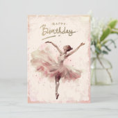 バレリナウォーターカラーハッピーバースデー シーズンカード (スタンド正面)