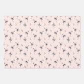 バレリナエレガントピンクウォーターカラーパタンバレエ ラッピングペーパーシート (正面2)