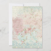 バレリナオンシャビーヴィンテージデザイン誕生日パーティー 招待状 (裏面)