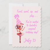 バレリナカプチーナ誕生日カスタマイズ 招待状 (正面)