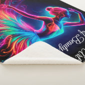 バレリナカラフルネオンアートボヘミアン美しいダンサー シェルパブランケット (3/4)