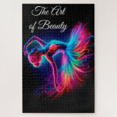 バレリナカラフルネオンアートボヘミアン美しいダンサー ジグソーパズル (縦)