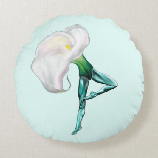 バレリナカラリリバレエダンサーラウンドピロー ラウンドクッション (正面)
