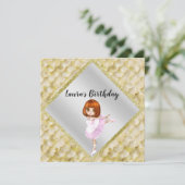 バレリナカワイバースデーパーティの招待状マーメイド 招待状 (スタンド正面)