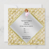 バレリナカワイバースデーパーティの招待状マーメイド 招待状 (裏面)