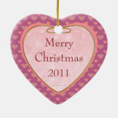 バレリナガールメリークリスマスハートオーナメント セラミックオーナメント (裏面)