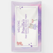 バレリナキャット子供の誕生日パーティー 横断幕 (縦)