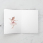 バレリナクリスマスツリーの雪片 カード (内部)