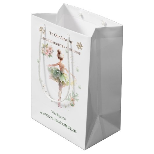 バレリナクリスマス抱き枕 ミディアムペーパーバッグ (裏面アングル)