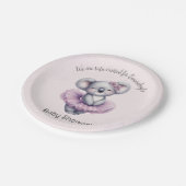 バレリナコアラツチュウワクワクドベビーガールシャワー ペーパープレート (アングル)