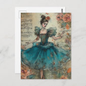 バレリナコラージュ ポストカード (正面/裏面)