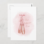 バレリナシューズパステルピンクテーマ ポストカード (正面/裏面)
