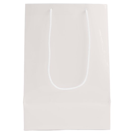 バレリナシューズピンクボウ金ゴールドベビーガールシャワー ミディアムペーパーバッグ (裏面)