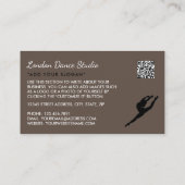 バレリナシルエット、踊りインストラクター 名刺 (裏面)