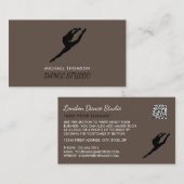 バレリナシルエット、踊りインストラクター 名刺 (正面/裏面)