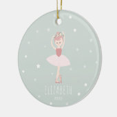 バレリナスターズ小さな女の子クリスマス セラミックオーナメント (左)