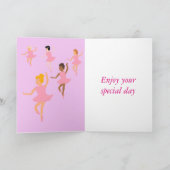 バレリナス、子供の誕生日カードに名前を追加 カード (内部)