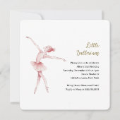 バレリナセンターステージ子供の誕生日パーティー 招待状 (正面)