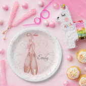 バレリナダンサーウォーターカラーテーマ ペーパープレート (パーティー)