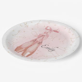 バレリナダンサーウォーターカラーテーマ ペーパープレート (アングル)