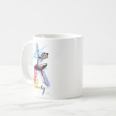 バレリナダンサーウォーターカラー コーヒーマグカップ (正面左)