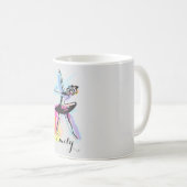 バレリナダンサーウォーターカラー コーヒーマグカップ (正面右)