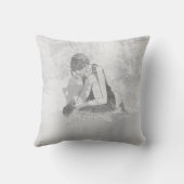 バレリナダンサーグレーグランギー金属シルバーウォール クッション (裏面)