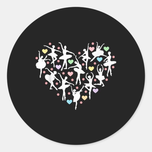 バレリナダンサーハートヴァレンティーンズデイ先生ダンク ラウンドシール (正面)