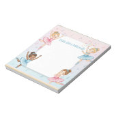 バレリナダンサーパーソナライズされた(ユダヤ教の)バル・ミツバーノートメモ ノートパッド (回転)