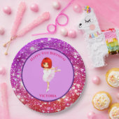 バレリナダンサー「ハッピーバースデー」紙プレート ペーパープレート (パーティー)