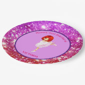 バレリナダンサー「ハッピーバースデー」紙プレート ペーパープレート (アングル)