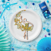 バレリナダンサー ペーパープレート (パーティー)