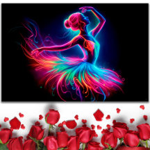 バレリナダンスカラフルエレガントガールブライトネオン