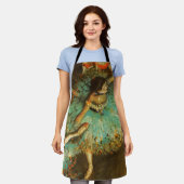 バレリナダンスグリーンダンサーエドガーデガ絵画ス エプロン (着用した状態)