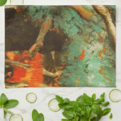 バレリナダンスグリーンダンサーエドガーデガ絵画ス キッチンタオル (折り畳み)